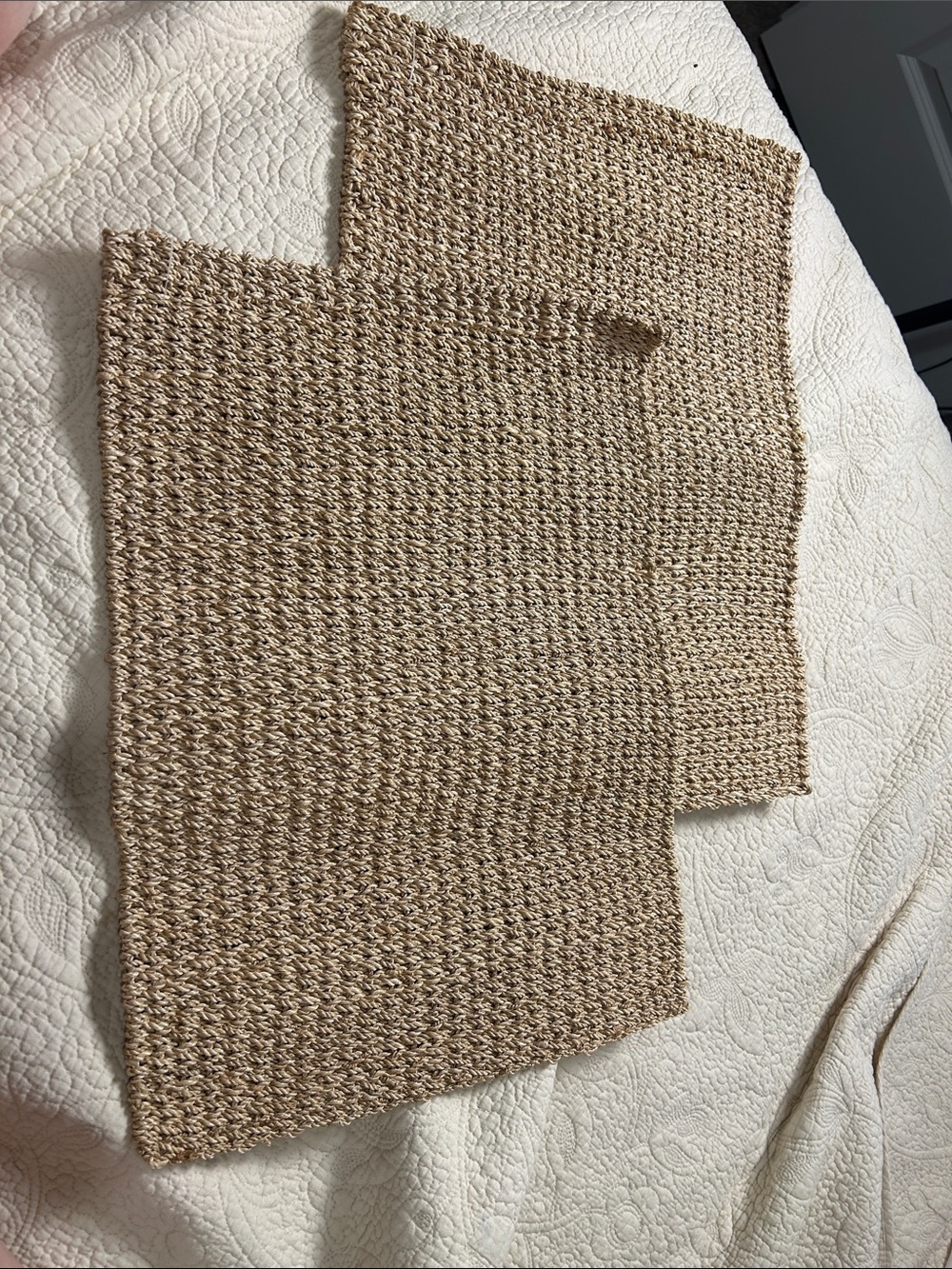 Crate&Barrel Woven Raffia Placemat - Natural Tan